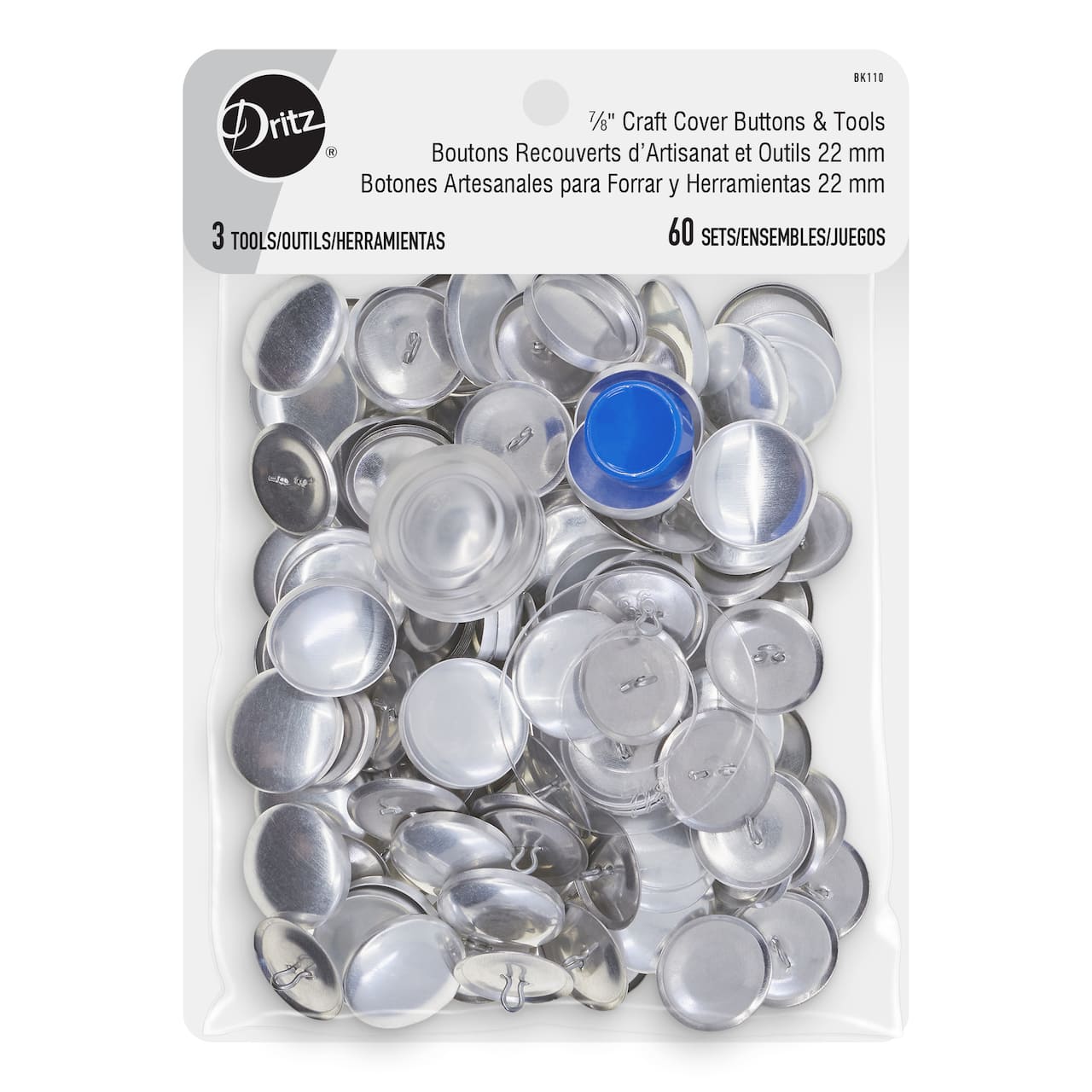 Dritz&#xAE; Silver Craft Cover Buttons &#x26; Tools, 7/8&#x22;